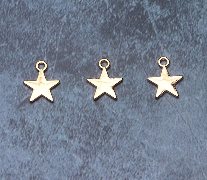 50 Pcs Star Pendants Bulk Small Metal Star Shape Charms for Jewelry Making Kit Finding Necklace Bracelet Key Chains Earring DIY Crafting