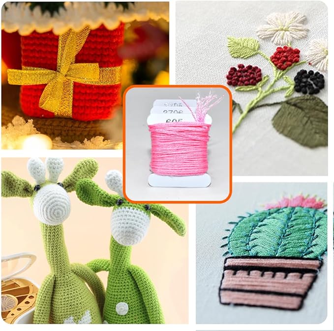 Embroidery Floss Thread Kit 100％ Cotton Floss Bobbins and Cross Stitch Kit Bracelets Floss Crafts Floss (50 Color)
