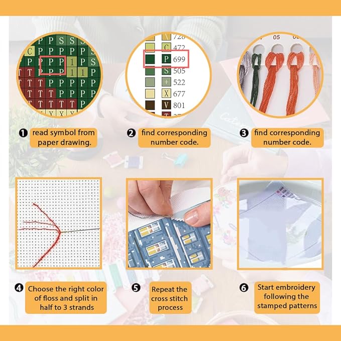 FREEBLOSS 11CT Christmas Tree Printed Cross Stitch Kits Stamped Embroidery Kits with Instruction Wall Hanging Kit for Needlepoint Adults Wall Art Decoration 16x20in/40x50cm