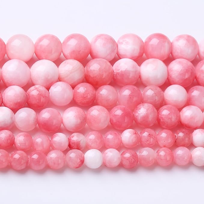 Pink Persian Jade Stone Round Crystal Energy Beads for Jewelry Making DIY Bracelet Necklace 31 pcs 12MM 15.5 inch