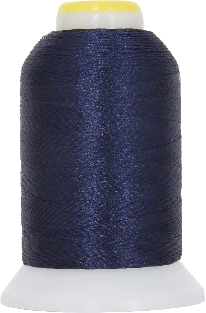 Threadart 60 Weight Micro Embroidery Thread | Fine Line Lettering & Bobbin Thread | 1000m Spools - 30 Colors Available - Flag Navy