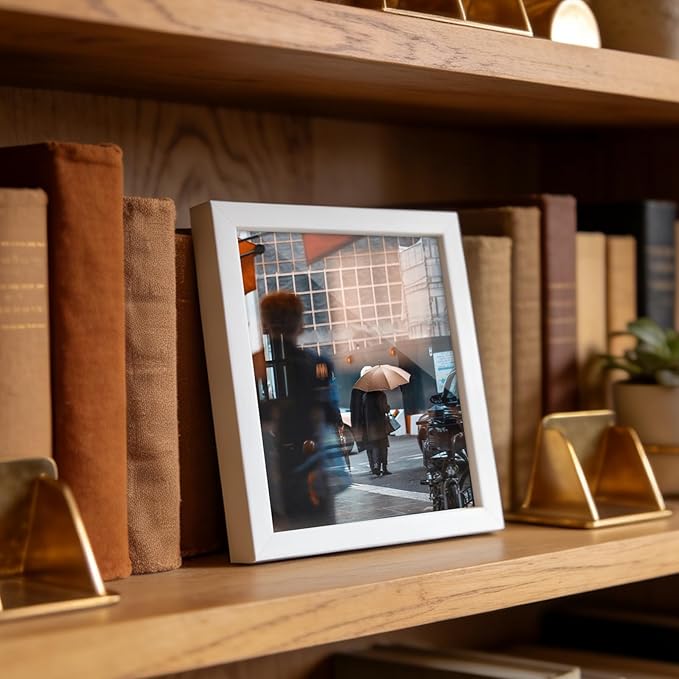 MVVMTOP 6x6 Acrylic Picture Frame for Diamond Painting, Square Display Frame with Stand, Tabletop or Wall Mount