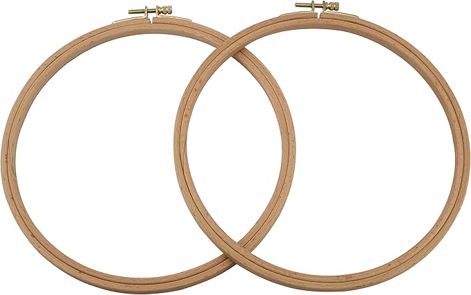 2 pack 8'' embroidery hoop, guofa 20cm beech wood cross stitch hoops, decorative hanging stitch hoops frames for craft