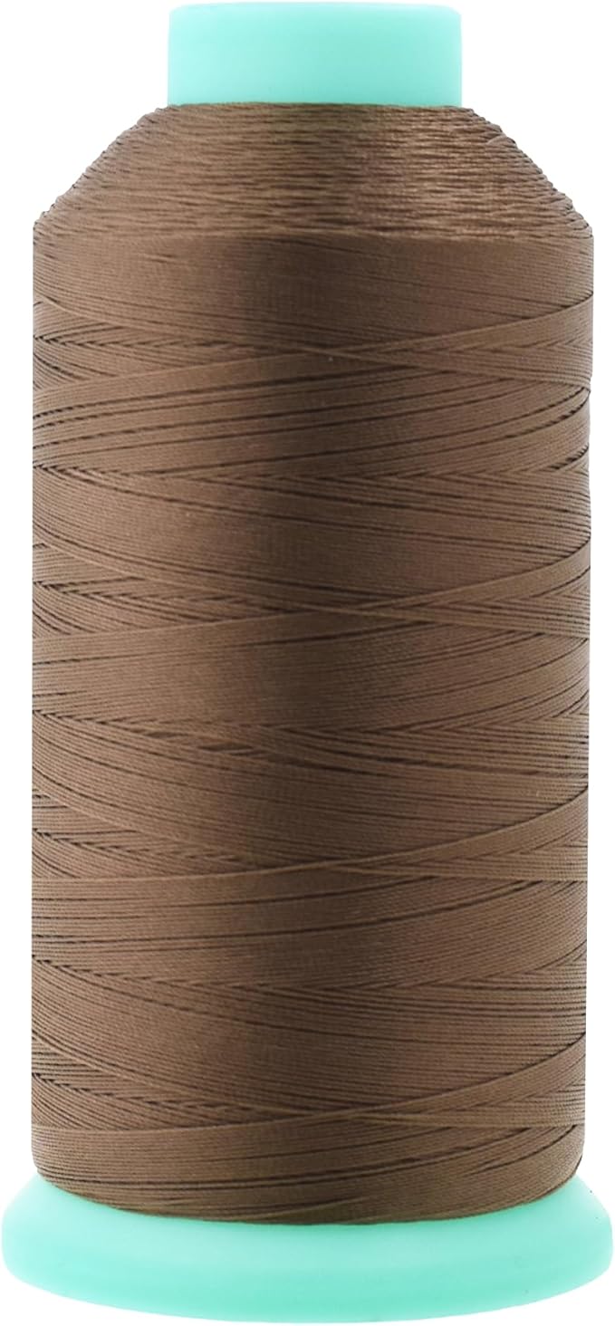 Mandala Crafts Size 69 210D T70 Bonded Nylon Thread - Coyote Brown 1500 YDs Tex 70 Heavy Duty Sewing Threads for Leather, Jeans, Weaving, Outdoor Marine Upholstery