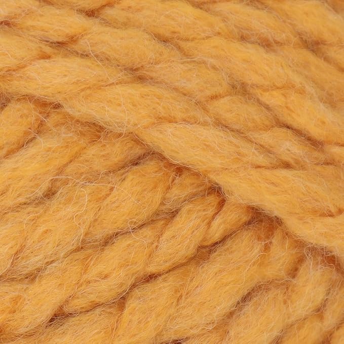 Estako Cozy Thick & Quick Yarn 20% Wool 80% Acrylic Soft Super Bulky Weight #6 Knitting and Crocheting Yarn 3.52 oz (100gr) 65 yds (60 m) (52095-Mustard)