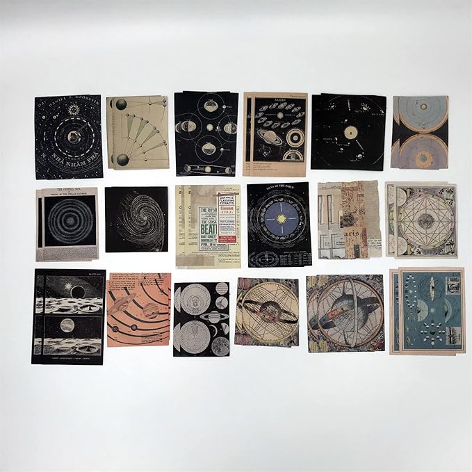 Esweny 200PCS Vintage Scrapbooking Supplies Kit for Journaling, Scrapbook Sticker Paper Pack for Junk Journal Planners Aesthetic Cottagecore Room Decor Wall Art Collage Album