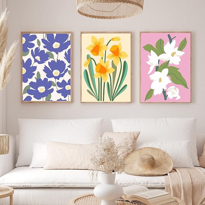 cupmod Flower Paint by Numbers for Adults Kids Beginners,Easy Acrylic Paint by Number Kits on Canvas Without Frame,Oil Painting Kits Present for Home Wall Decor 9.8x13.7inch