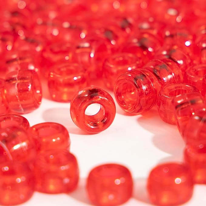 Gxueshan 1000 Pcs Acrylic DIY Pony Beads 6x9mm Bulk for Friendship Bracelet Necklace Jewelry Making Earring Hair Braiding Kandi Beads Kit