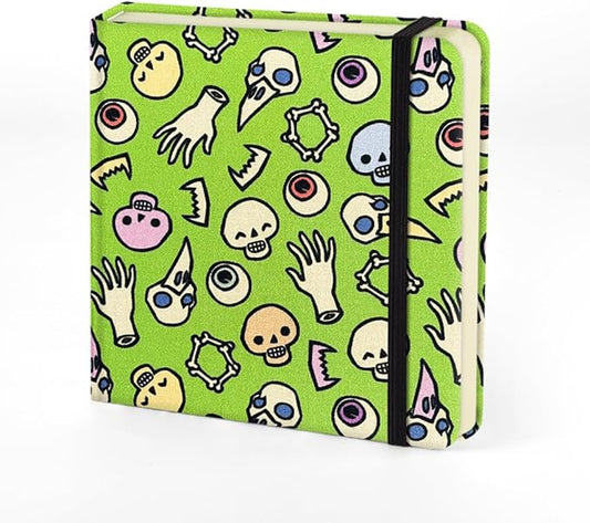 Mifuner Small Square 5x5 80gsm Mini Notebooks Blank Pages Sketchbooks Travel Journal Pocket Hardcover Paint Writing Notebook Blank Diary Memo Planner Sketchbook Fabric Cover, Bone