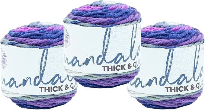 (3 Pack) Lion Brand Yarn Mandala Thick & Quick Bulky Yarn, Tentacle