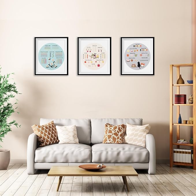 hi-yomilaugh 3 pack beginner embroidery kit & cross stitch kits for adults, needles & tools, easy needlepoint set with step-by-step instructions & video tutorial(botanical garden)