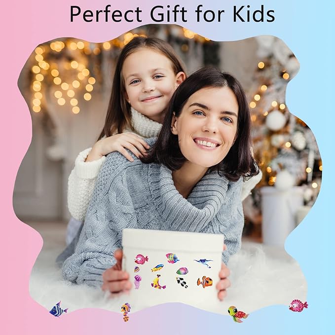24 sheets(400+) fish 3d puffy stickers for toddlers kids, bulk preschool sticker sheets for reward, craft, scrapbooking