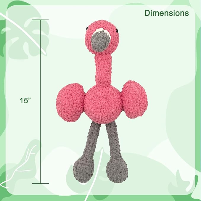 Noocro Flamingo Amigurumi Crochet Kit for Advanced Beginners & Intermediate, DIY Crochet Animal Plushie Kit with Soft Chenille Yarn, Hook, Stuffing & Instructions – Fun Craft Gift