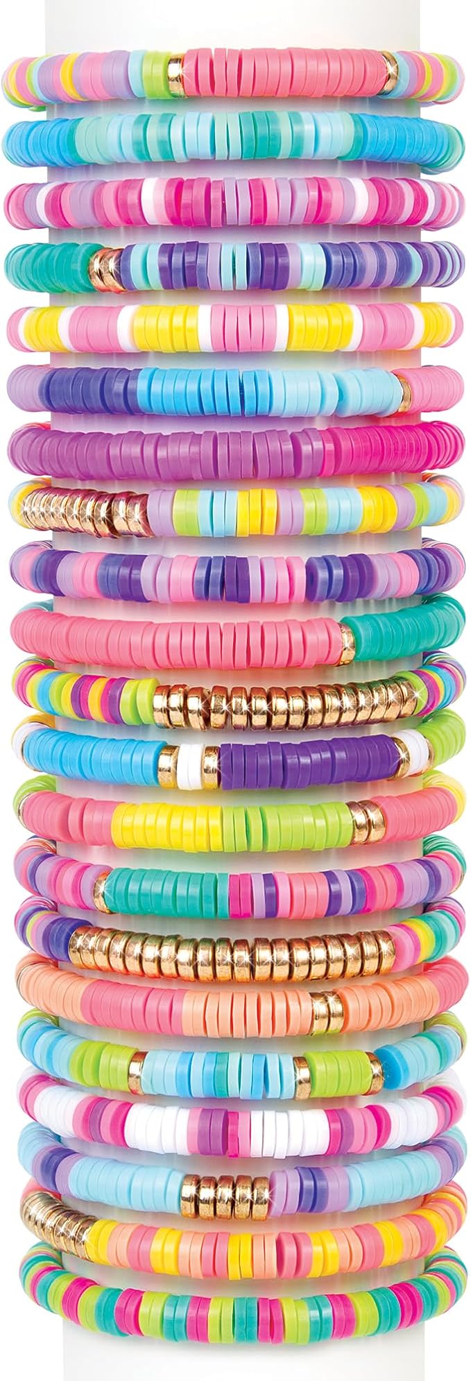 Make It Real: Swift Clicks - Heishi Bracelet Maker - 2047pc, DIY Jewelry Craft Kit, Design & Make 23 Bead Bracelets, Rotate-Click-Wear, Girls Kids 8+