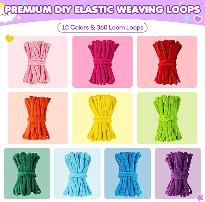 478 Pcs Weaving Loom Kit with Portable Case, Perfect for Making Handbags, Potholder Maker, Bracelet for DIY Crafters & Makers, Complete Craft Kit with Hooks, Gift for Christmas, Birthday, Purple