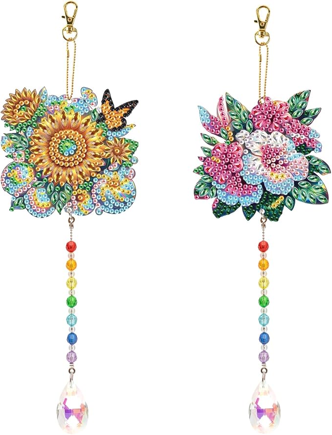 TDFERAN Diamond Pinting During Wind Chimes Diamant Art Hanging Sign Onament Plant Pendants Wind Chimes Wall Hanging in Living Room Dorridor Diamond Art Hanging Sign Onamen DIY Decorations Ornaments