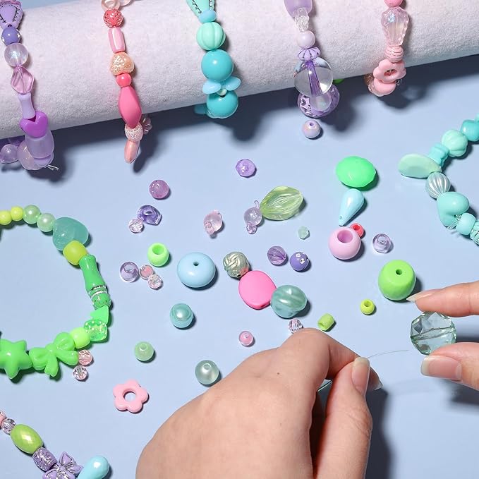 7.5 OZ Assorted Vintage Acrylic Beads for Jewelry Making, Song Xi Unique Flower Rose Czech Beads for Bracelet Earrings, Bohemia Style, Bulk, Arts and Crafts, DIY Holiday Gift (240-260 PCS, Mixed-0)
