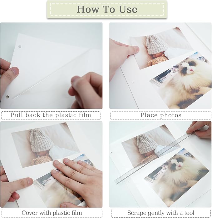 3 Ring Photo Album with Sticky Pages, Linen Scrapbook for Easy Customization - Perfect for 2x3, 4x6, 5x7, 8x10 Photos - 20 Sheets for Family Memories & Crafting