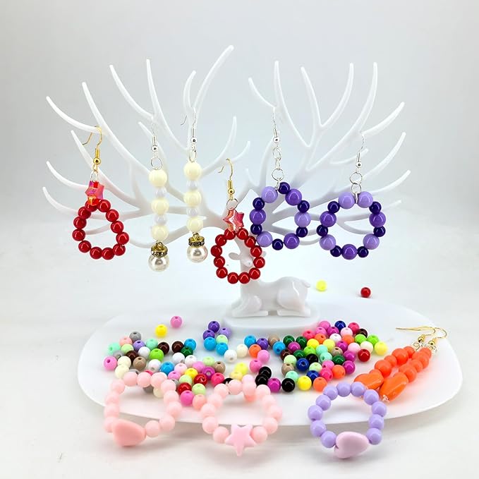 1820Pcs 6mm Acrylic Round Beads for Jewelry Making, 28 Colors Rainbow Round Beads for Bracelets Making Kit Candy Color Plastic Bubble Gum Beads Pastel Loose Beads Bulk for DIY Necklace Crafts, Medium