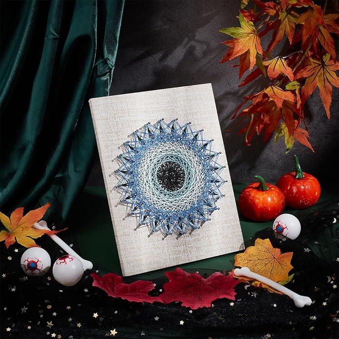 WEBEEDY DIY 3D String Art Kit for Adults Beginners, Evil Eye Craft Kit, Include All Necessary Accessories and Frame, Christmas Home Wall Decorations Unique Gift