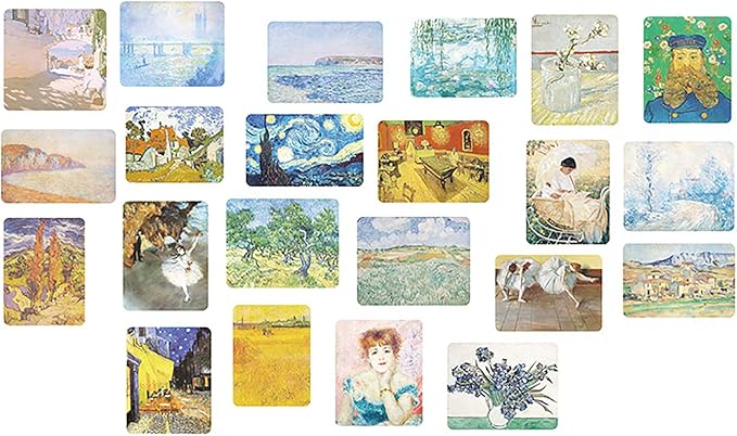 Doraking 200PCS Middle Size Art Theme Scrapbook Washi Stickers for Scrapbooking Diary Decoration, Arts Famous Painting Stickers, Van Gogh Works Sticker (Impressionist Arts)