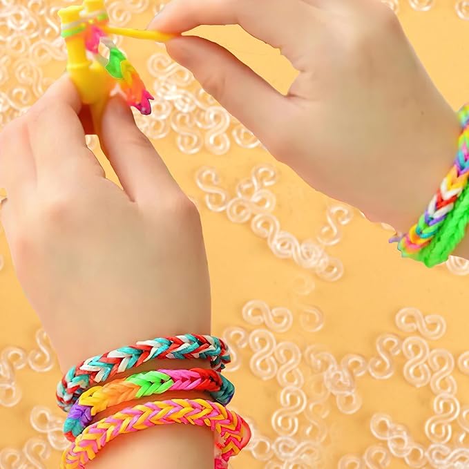 S Clips, 500 Pieces Boxed, Clear, Loom Rubber Plastic Band Clips, Bracelets DIY Making Refill Kit, Connectors Refills, Loom Bracelets DIY Handicrafts, Exquisite Gadgets