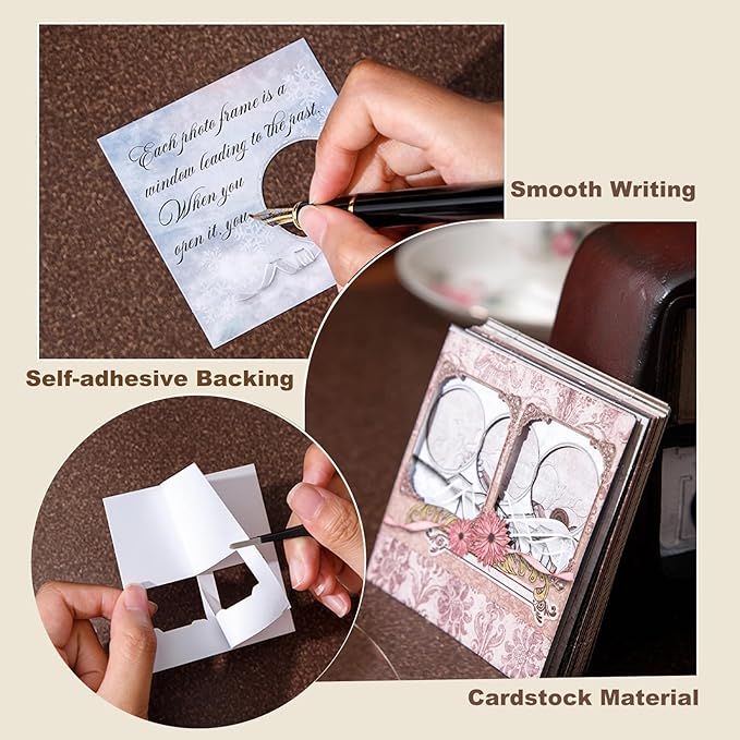 Retro Frame Cardstock Stickers, 60PCS Photo Window Designs - Vintage Square Collage Frames for Scrapbook Albums Diaries DIY Decor
