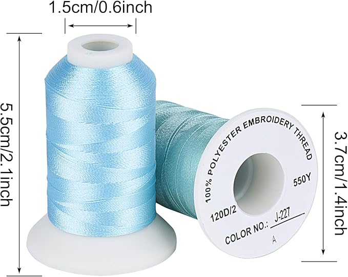 28 Assorted Colors Embroidery Machine Thread with 28 Thread Holder, 500M (550Y) Each Bobbin Polyester Embroidery Threads Kit and Spool Huggers for Sewing & Embroidery Machine- Janome Series 2