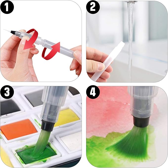 UPINS 18 Piece Water Color Brush Pen Set, Watercolor Paint Pens for Painting Markers