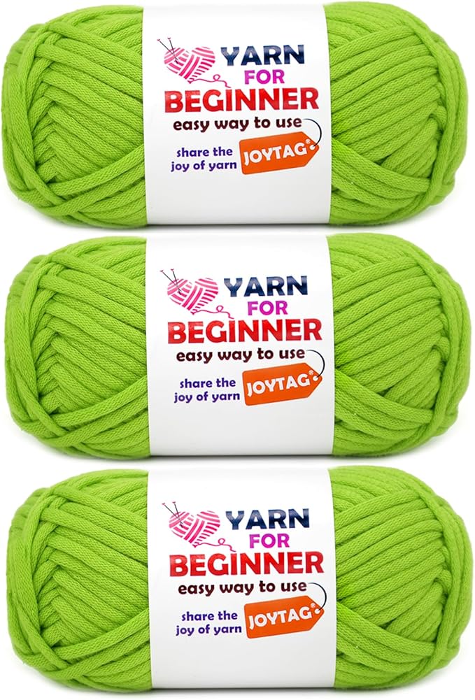 Apple Green Beginners Crochet Yarn Cotton Crochet Yarn for Crocheting Knitting Beginners Crochet Kit-3 * 50g