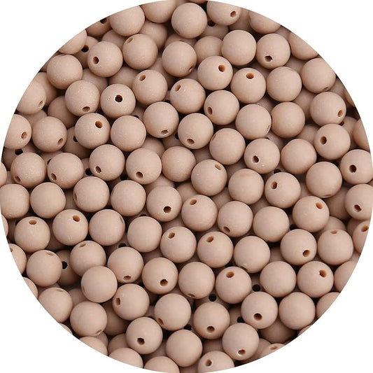 bonny boxx 60pcs 16mm matte light brown acrylic round beads, frosted plastic resin bubblegum balls chunky gumball beads for necklace and bracelet making, crafting supplies