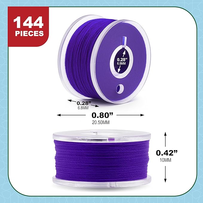 Mandala Crafts 144 Purple SA156 Prewound Bobbins for Singer Sewing Machine -15J SA156 Prefilled Bobbin Thread for Brother Sewing Machine and Embroidery