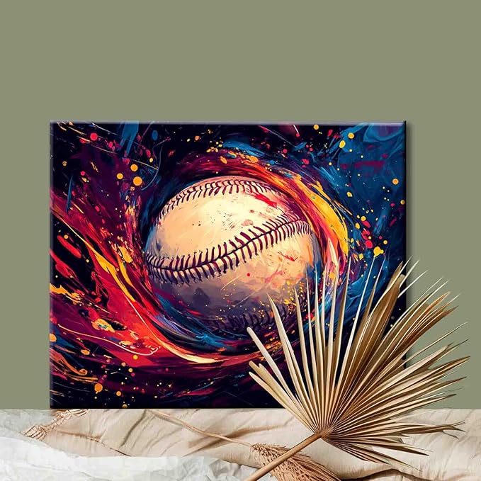 DIY Paint by Numbers,Canvas Oil Painting Kit for Kids & Adults,16x20 Inch Acrylic Oil Painting On Canvas,Dazzling Rugby,Number Painting DIY Craft Kits for Home Room Decoration DIY Frame