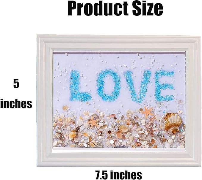 Sea Glass Art Kits, New Sea Glasss Resin Art Kits for Adults, DIY Mosaic Glass Kits, Mosaic Kits for Adults Resin Beach Art Kit for Home Decoration, Bookshelf, Office, Windowsill (Letter)