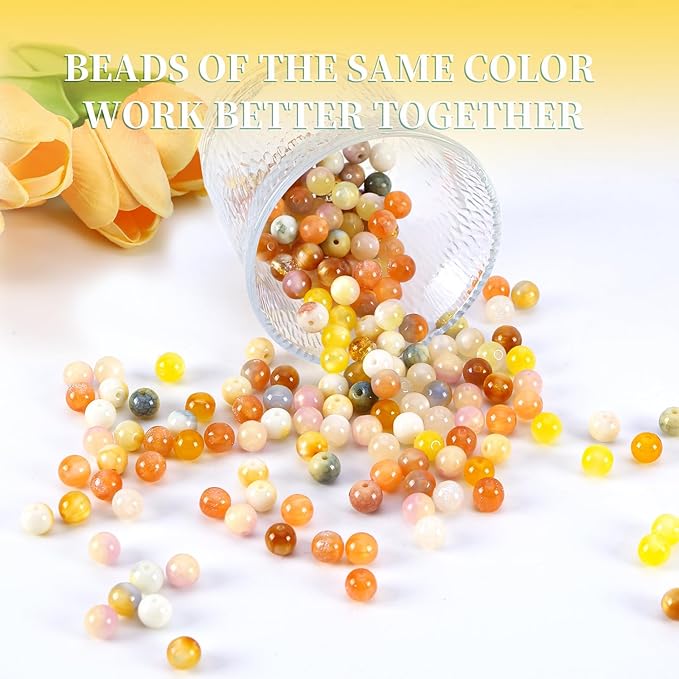 glass beads for jewelry making, 18 colors glass beads for bracelets making kit including 2-8mm bead spacers/lava beads/stone rock diy jewelry making supplies for adults, bracelets earring making kit