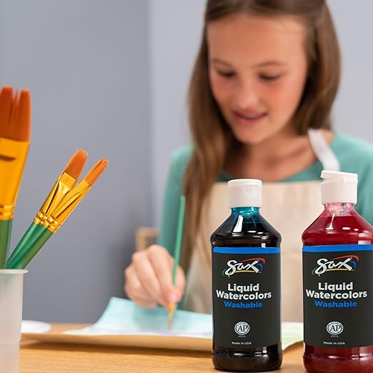 Sax Liquid Watercolors - 8 Ounces - Set of 10 - Assorted Colors