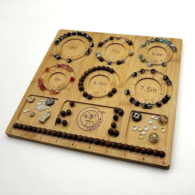 NOAVAOL Bead Boards for Jewelry Making, Combi Bamboo Beading Board for Jewelry Bracelet Making, Beading Trays Jewelry Design Mats for Bracelet, DIY Design Bamboo Jewelry Making Supplies