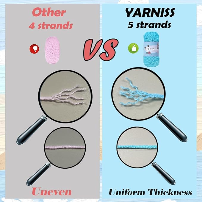 Yarniss Acrylic Crochet Yarn Kit, 1760 Yards Medium Worsted Knitting Yarn Ball 16x50g (1.76oz),Yarn for Crocheting with 4.0mm Crochet Needle