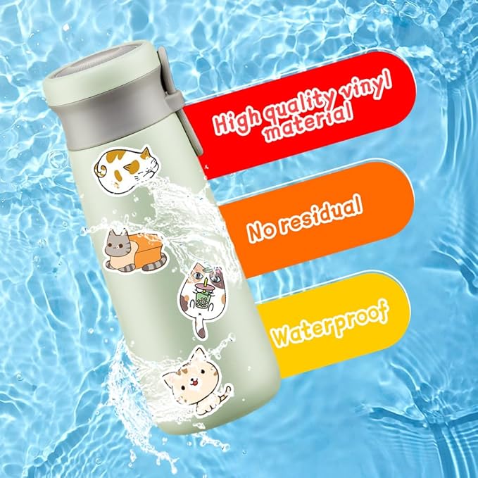 50Pcs Waterproof Vintage Stickers,Scrapbooking Supplies Kit,Aesthetic Decorative Craft Sticker for Planner, Bullet Journaling, Junk Journal, Water Bottles, Laptop, Retro Craft.Big Cat