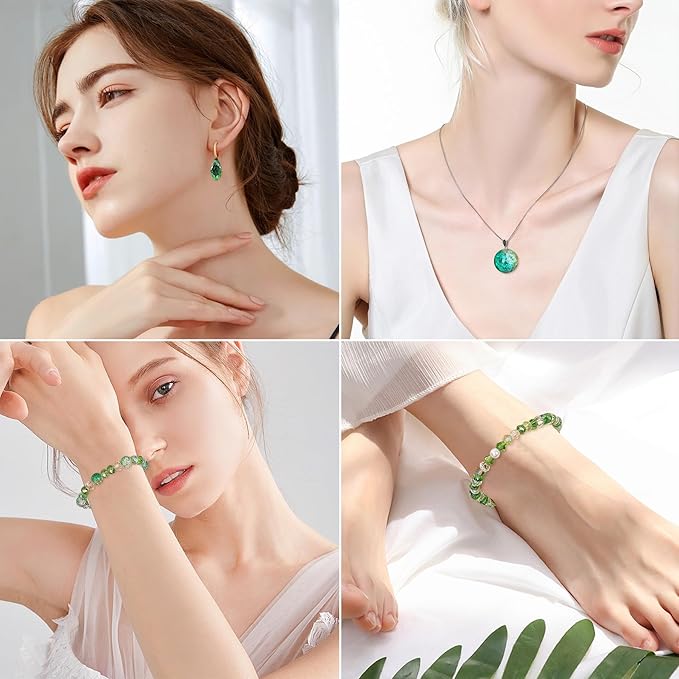 1000pcs Glass Beads for Jewelry Making Colorful Rainbow Craft Crystal Beads with Loose Beads Sparkly Beads for DIY Necklace Bracelet Earring(Green)