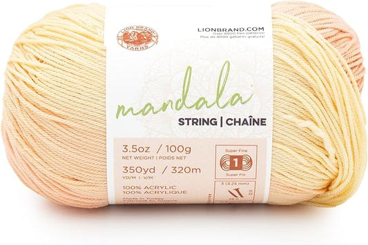 Lion Brand Yarn Mandala String, Fingering Yarn for Knitting and Crochet, Jazz, 1 Pack