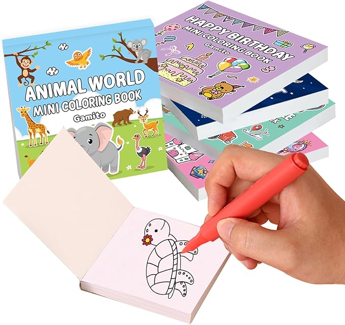 6-Pack Mini Coloring Book for Adults, Travel Small Coloring Books, Pocket Size Adults Relaxation Coloring Books Stress Relief Adult Mini Coloring Book