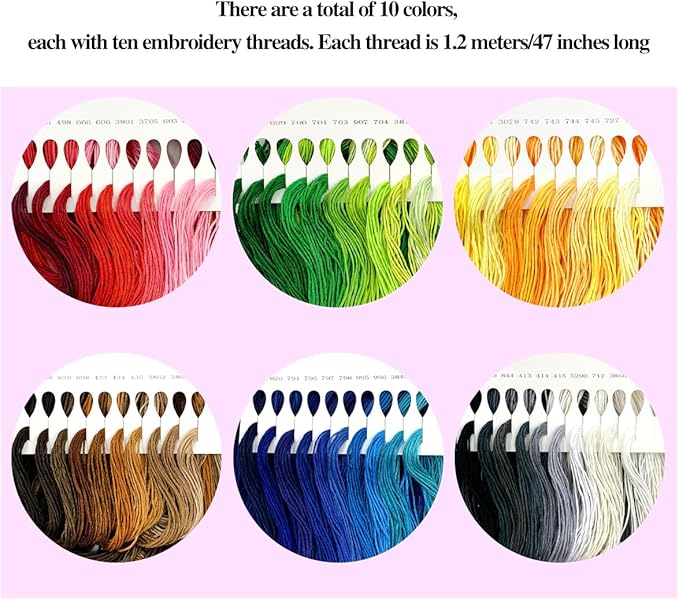 1 Pieces Cross StitchEmbroidery Floss,100% Eco-Cotton Cotton Premium Skeins, Ideal for Arts & Crafts (Red Series 67890)