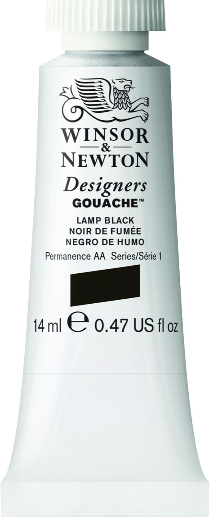 Winsor & Newton Designer's Gouache, 14 ml (0.47oz) tube, Lamp Black