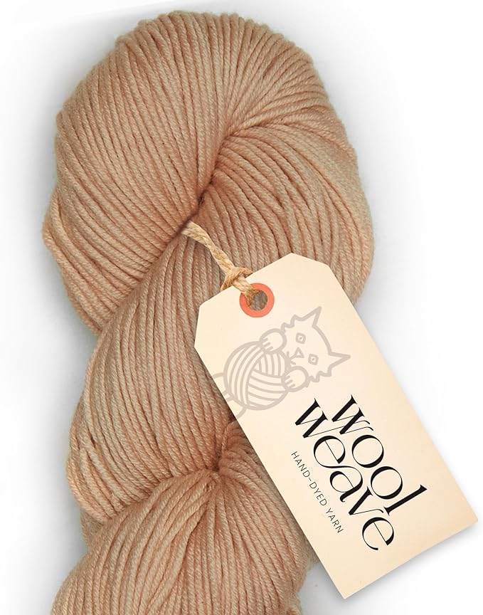 Superwash Merino Wool Yarn for Knitting & Crocheting - Hand Dyed, Luxurious & Soft Dk Weight, 100gr, 240 Yards - Light Brown Yarn