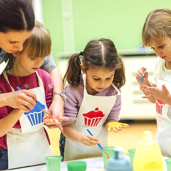 ESRICH Acrylic Paint Brush Set, 24Pack/240Pcs Paint Brushes, Nylon Brush Head for Oil Paint Brush Supplies, Kid Adult Watercolor Painting Arts and Craft Paint Brush Kit (Blue)