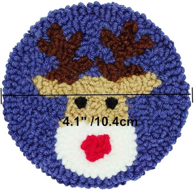 Mefatus Punch Needle Kit for Beginners Adults Kids Keychain Accessories for Backpacks, Bags, Car Key Ring Easy Punch Needle Embroidery Kit Tool Threader Fabric Hoop Yarn Rug Tufting
