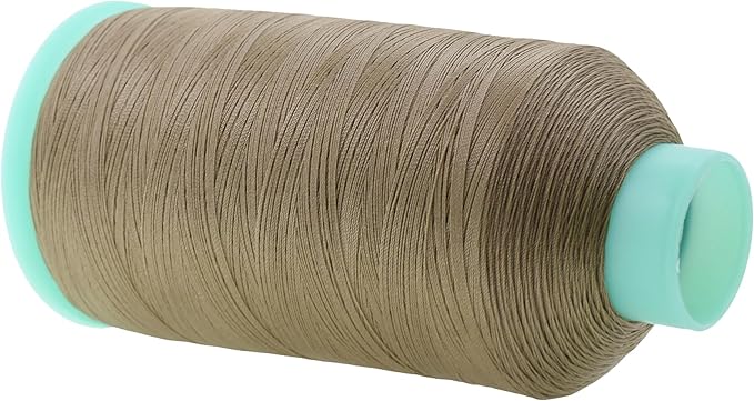 Mandala Crafts Size 46 210D T45 Bonded Nylon Thread - Dark Beige 2843 YDs Tex 45 Heavy Duty Sewing Threads for Leather, Jeans, Weaving, Outdoor Marine Upholstery