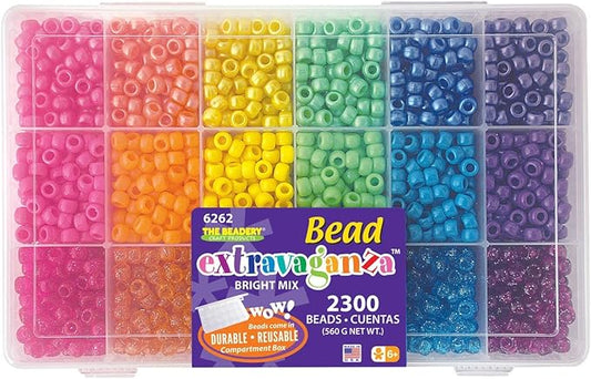 Beadery B6262 The Sparkles Pony Bead Box - Approximately 2300 Beads,(Pack of 12)
