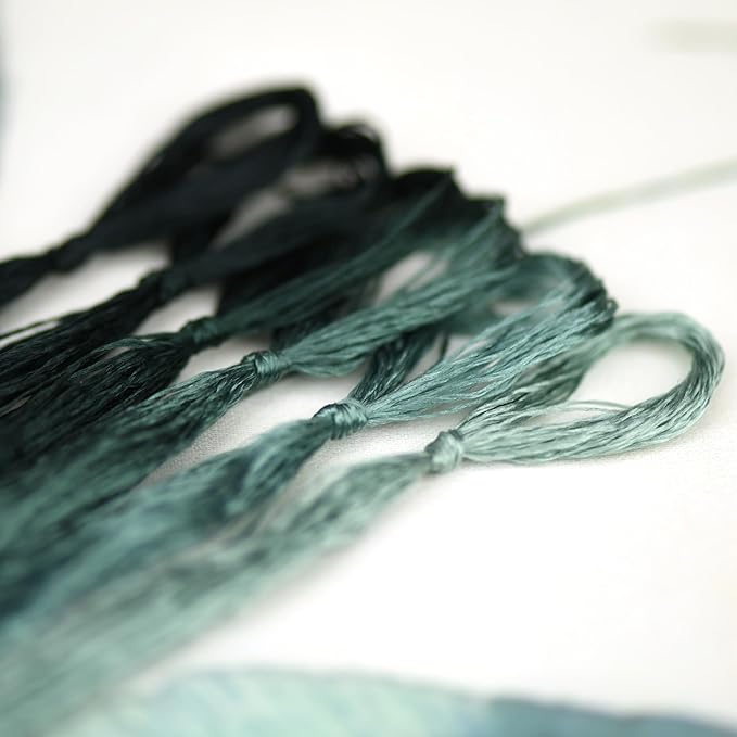Natural 100% Silk Thread, Handmade Embroidery Thread Silk Floss 6 Colors 110m Each (52)